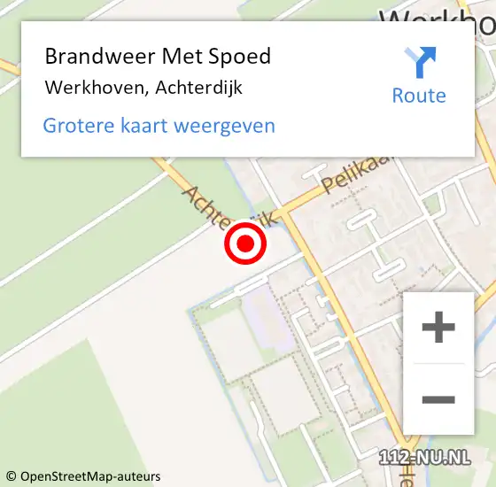 Locatie op kaart van de 112 melding: Brandweer Met Spoed Naar Werkhoven, Achterdijk op 21 november 2022 15:35