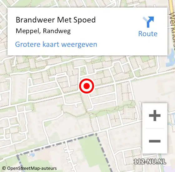 Locatie op kaart van de 112 melding: Brandweer Met Spoed Naar Meppel, Randweg op 21 november 2022 15:56