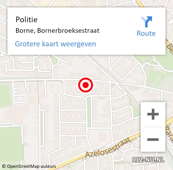 Locatie op kaart van de 112 melding: Politie Borne, Bornerbroeksestraat op 21 november 2022 16:44