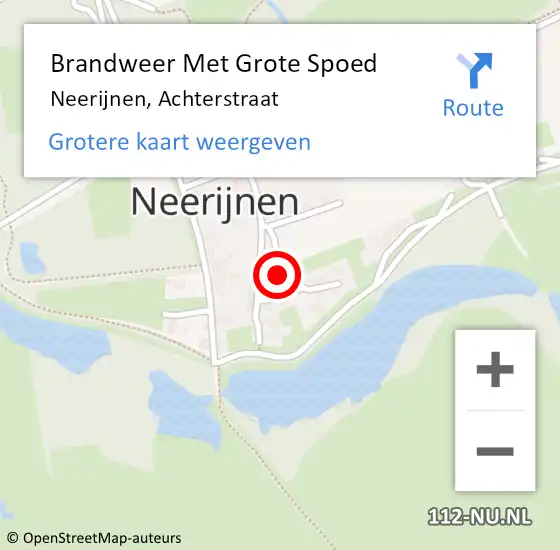 Locatie op kaart van de 112 melding: Brandweer Met Grote Spoed Naar Neerijnen, Achterstraat op 21 november 2022 17:21