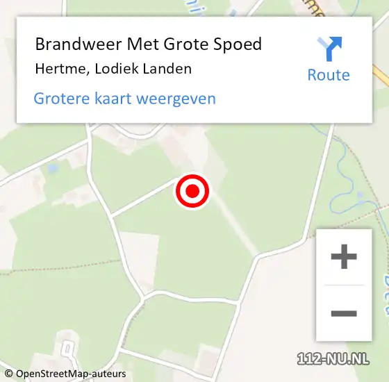 Locatie op kaart van de 112 melding: Brandweer Met Grote Spoed Naar Hertme, Lodiek Landen op 21 november 2022 19:10