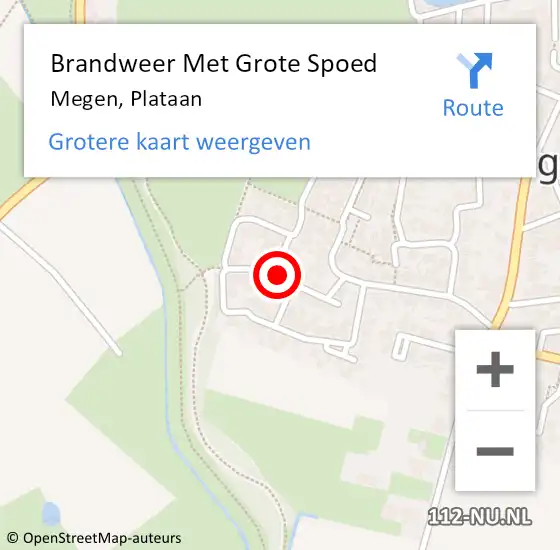 Locatie op kaart van de 112 melding: Brandweer Met Grote Spoed Naar Megen, Plataan op 21 november 2022 19:13