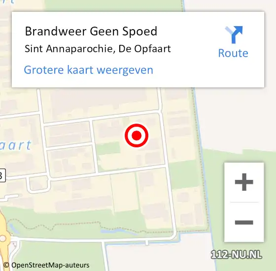 Locatie op kaart van de 112 melding: Brandweer Geen Spoed Naar Sint Annaparochie, De Opfaart op 21 november 2022 19:23