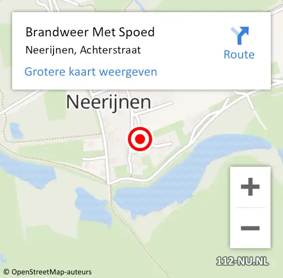 Locatie op kaart van de 112 melding: Brandweer Met Spoed Naar Neerijnen, Achterstraat op 21 november 2022 19:26