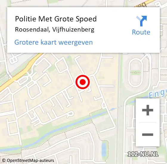 Locatie op kaart van de 112 melding: Politie Met Grote Spoed Naar Roosendaal, Vijfhuizenberg op 21 november 2022 19:59