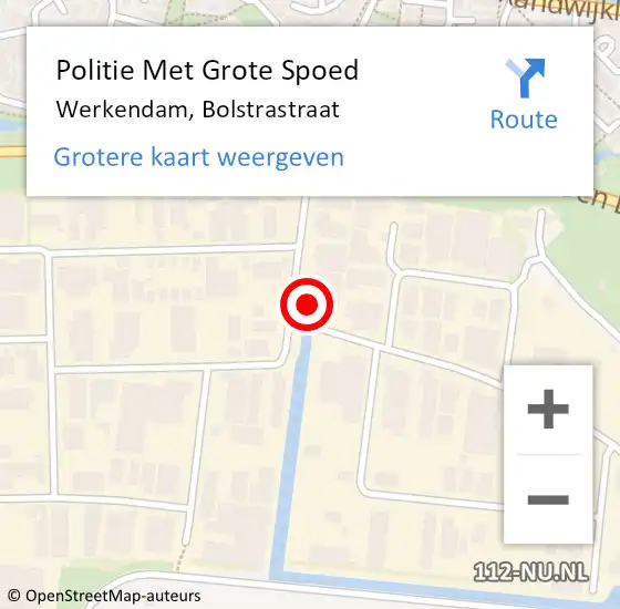 Locatie op kaart van de 112 melding: Politie Met Grote Spoed Naar Werkendam, Bolstrastraat op 21 november 2022 20:24