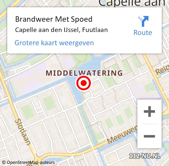 Locatie op kaart van de 112 melding: Brandweer Met Spoed Naar Capelle aan den IJssel, Fuutlaan op 21 november 2022 21:13