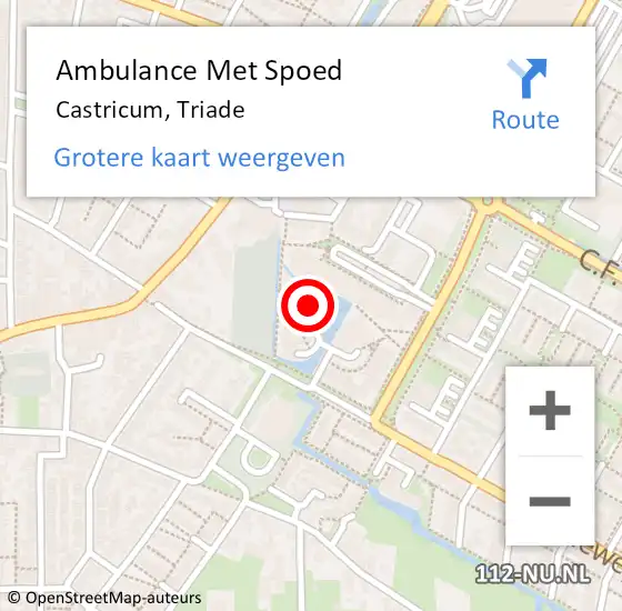 Locatie op kaart van de 112 melding: Ambulance Met Spoed Naar Castricum, Triade op 21 november 2022 21:34