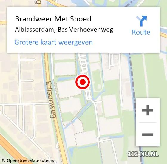 Locatie op kaart van de 112 melding: Brandweer Met Spoed Naar Alblasserdam, Bas Verhoevenweg op 21 november 2022 23:15