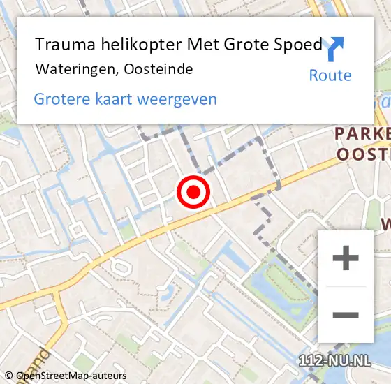 Locatie op kaart van de 112 melding: Trauma helikopter Met Grote Spoed Naar Wateringen, Oosteinde op 21 november 2022 23:36