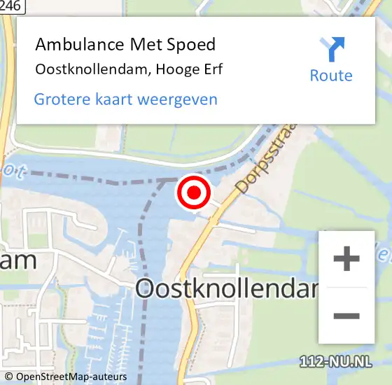 Locatie op kaart van de 112 melding: Ambulance Met Spoed Naar Oostknollendam, Hooge Erf op 22 november 2022 01:01