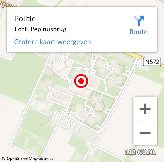Locatie op kaart van de 112 melding: Politie Echt, Pepinusbrug op 22 november 2022 02:27