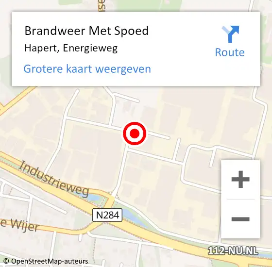 Locatie op kaart van de 112 melding: Brandweer Met Spoed Naar Hapert, Energieweg op 22 november 2022 04:53