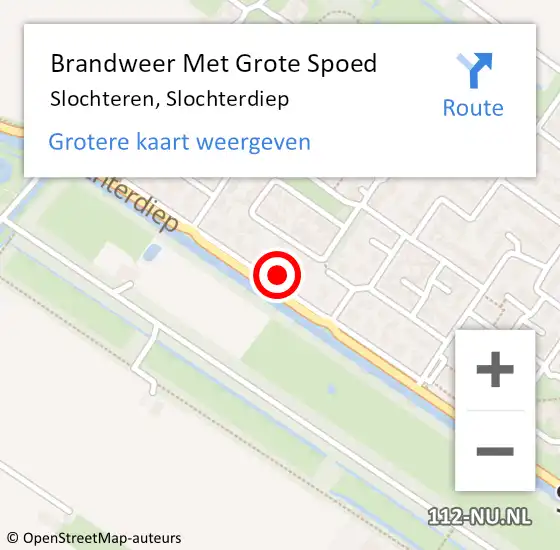 Locatie op kaart van de 112 melding: Brandweer Met Grote Spoed Naar Slochteren, Slochterdiep op 22 november 2022 06:41