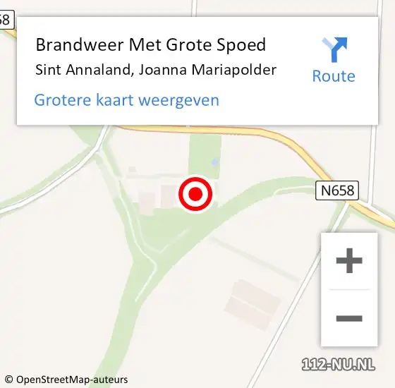 Locatie op kaart van de 112 melding: Brandweer Met Grote Spoed Naar Sint Annaland, Joanna Mariapolder op 22 november 2022 07:22