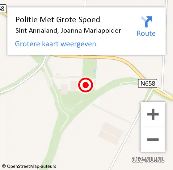 Locatie op kaart van de 112 melding: Politie Met Grote Spoed Naar Sint Annaland, Joanna Mariapolder op 22 november 2022 07:27