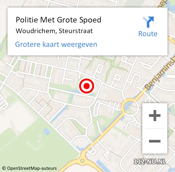 Locatie op kaart van de 112 melding: Politie Met Grote Spoed Naar Woudrichem, Steurstraat op 22 november 2022 08:20