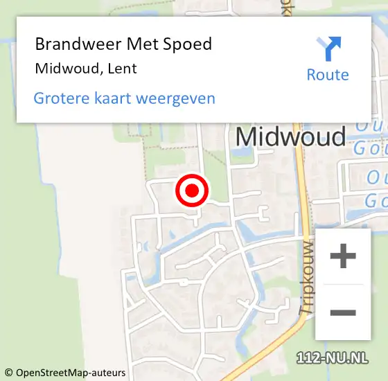 Locatie op kaart van de 112 melding: Brandweer Met Spoed Naar Midwoud, Lent op 22 november 2022 08:28