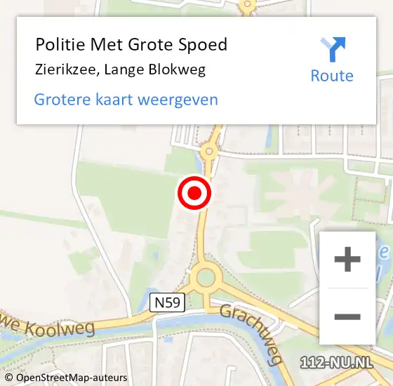 Locatie op kaart van de 112 melding: Politie Met Grote Spoed Naar Zierikzee, Lange Blokweg op 22 november 2022 08:52