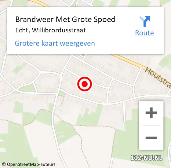 Locatie op kaart van de 112 melding: Brandweer Met Grote Spoed Naar Echt, Willibrordusstraat op 22 november 2022 09:33