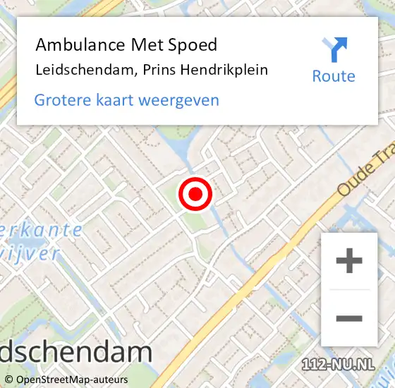 Locatie op kaart van de 112 melding: Ambulance Met Spoed Naar Leidschendam, Prins Hendrikplein op 22 november 2022 10:15