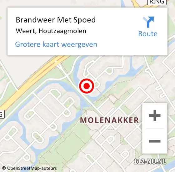 Locatie op kaart van de 112 melding: Brandweer Met Spoed Naar Weert, Houtzaagmolen op 22 november 2022 10:46