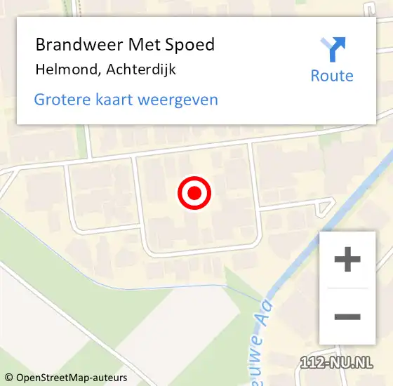 Locatie op kaart van de 112 melding: Brandweer Met Spoed Naar Helmond, Achterdijk op 22 november 2022 11:17