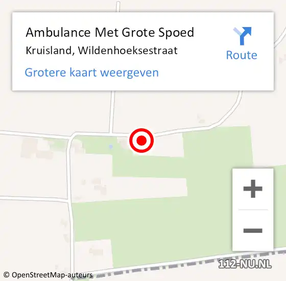 Locatie op kaart van de 112 melding: Ambulance Met Grote Spoed Naar Kruisland, Wildenhoeksestraat op 10 oktober 2013 16:13