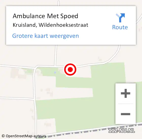 Locatie op kaart van de 112 melding: Ambulance Met Spoed Naar Kruisland, Wildenhoeksestraat op 10 oktober 2013 16:14