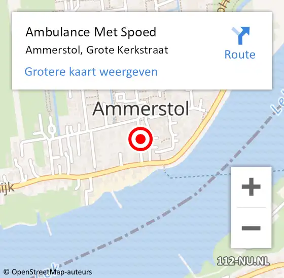 Locatie op kaart van de 112 melding: Ambulance Met Spoed Naar Ammerstol, Grote Kerkstraat op 22 november 2022 13:06