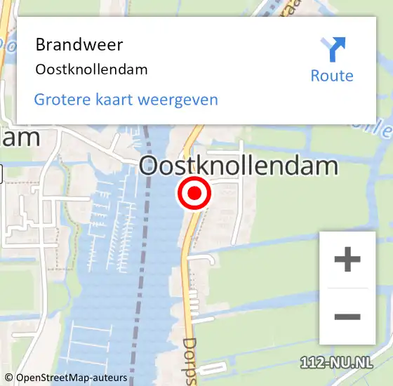 Locatie op kaart van de 112 melding: Brandweer Oostknollendam op 5 augustus 2014 19:38