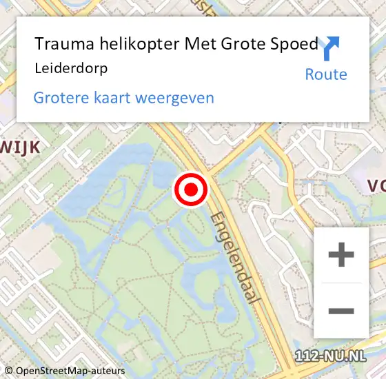 Locatie op kaart van de 112 melding: Trauma helikopter Met Grote Spoed Naar Leiderdorp op 22 november 2022 13:57