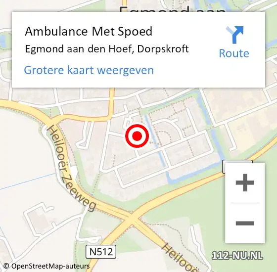 Locatie op kaart van de 112 melding: Ambulance Met Spoed Naar Egmond aan den Hoef, Dorpskroft op 22 november 2022 14:38