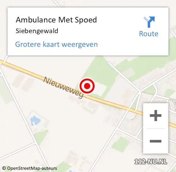 Locatie op kaart van de 112 melding: Ambulance Met Spoed Naar Siebengewald op 22 november 2022 15:28