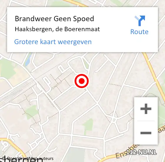 Locatie op kaart van de 112 melding: Brandweer Geen Spoed Naar Haaksbergen, de Boerenmaat op 22 november 2022 15:40