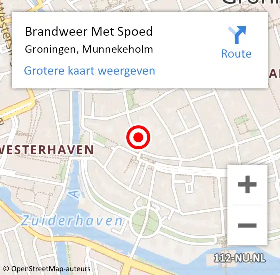 Locatie op kaart van de 112 melding: Brandweer Met Spoed Naar Groningen, Munnekeholm op 22 november 2022 16:36