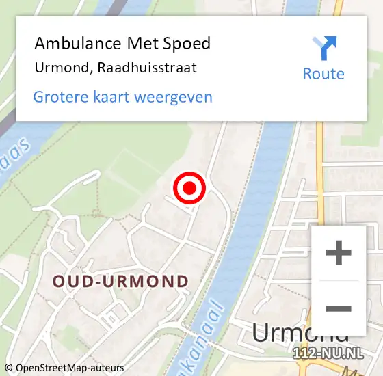 Locatie op kaart van de 112 melding: Ambulance Met Spoed Naar Urmond, Raadhuisstraat op 22 november 2022 17:29
