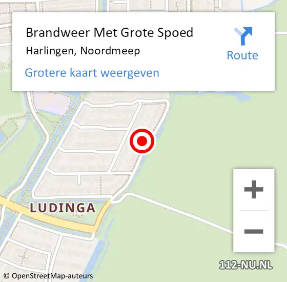 Locatie op kaart van de 112 melding: Brandweer Met Grote Spoed Naar Harlingen, Noordmeep op 22 november 2022 17:51