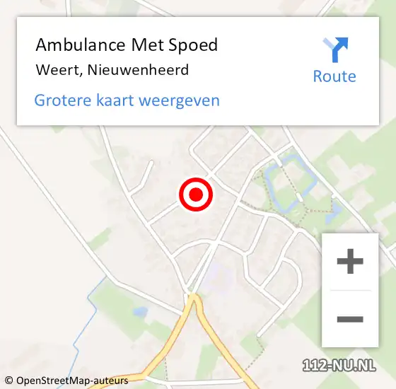 Locatie op kaart van de 112 melding: Ambulance Met Spoed Naar Weert, Nieuwenheerd op 22 november 2022 18:00