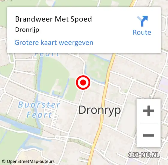 Locatie op kaart van de 112 melding: Brandweer Met Spoed Naar Dronrijp op 22 november 2022 18:22