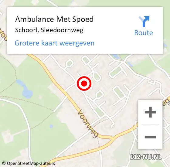 Locatie op kaart van de 112 melding: Ambulance Met Spoed Naar Schoorl, Sleedoornweg op 22 november 2022 21:03