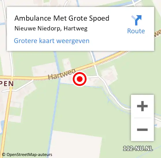 Locatie op kaart van de 112 melding: Ambulance Met Grote Spoed Naar Nieuwe Niedorp, Hartweg op 22 november 2022 21:13