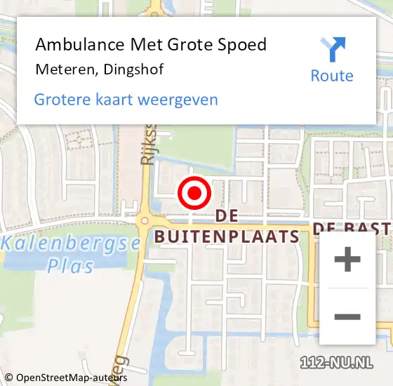 Locatie op kaart van de 112 melding: Ambulance Met Grote Spoed Naar Meteren, Dingshof op 22 november 2022 21:29