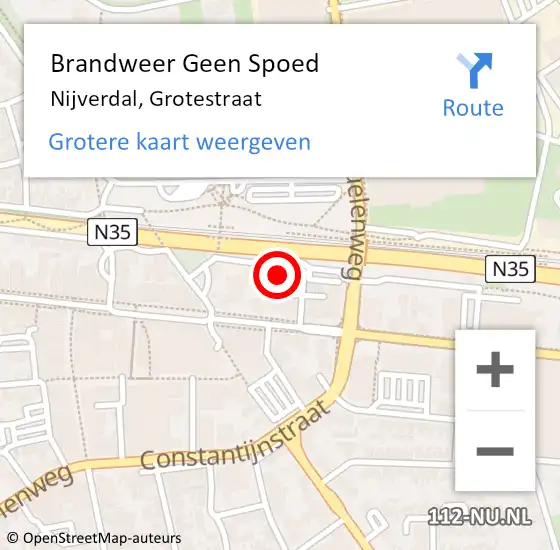 Locatie op kaart van de 112 melding: Brandweer Geen Spoed Naar Nijverdal, Grotestraat op 22 november 2022 21:51