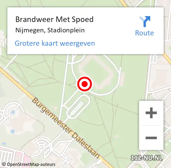 Locatie op kaart van de 112 melding: Brandweer Met Spoed Naar Nijmegen, Stadionplein op 22 november 2022 21:59