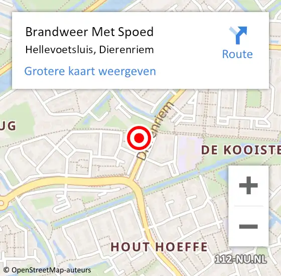 Locatie op kaart van de 112 melding: Brandweer Met Spoed Naar Hellevoetsluis, Dierenriem op 22 november 2022 22:10