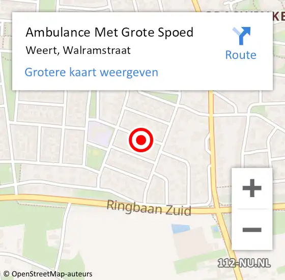 Locatie op kaart van de 112 melding: Ambulance Met Grote Spoed Naar Weert, Walramstraat op 5 augustus 2014 20:44