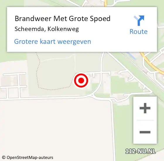 Locatie op kaart van de 112 melding: Brandweer Met Grote Spoed Naar Scheemda, Kolkenweg op 22 november 2022 22:30