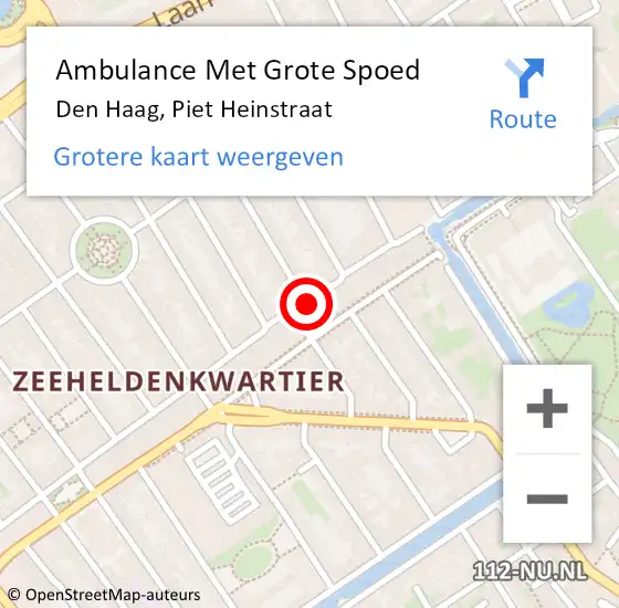 Locatie op kaart van de 112 melding: Ambulance Met Grote Spoed Naar Ter Heijde, Piet Heinstraat op 23 november 2022 00:07