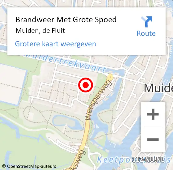 Locatie op kaart van de 112 melding: Brandweer Met Grote Spoed Naar Muiden, de Fluit op 23 november 2022 01:33